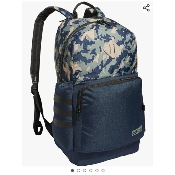 adidas Classic 3S 4 Backpack, Essential Camo Crew Navy NWT $50 - Picture 1 of 9